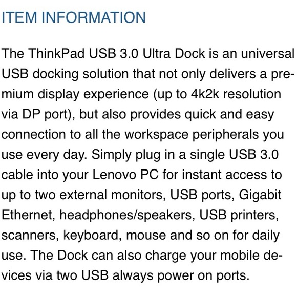 Lenovo Thinkpad USB 3.0 Ultra Dock - Picture 8 of 8